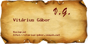 Vitárius Gábor névjegykártya